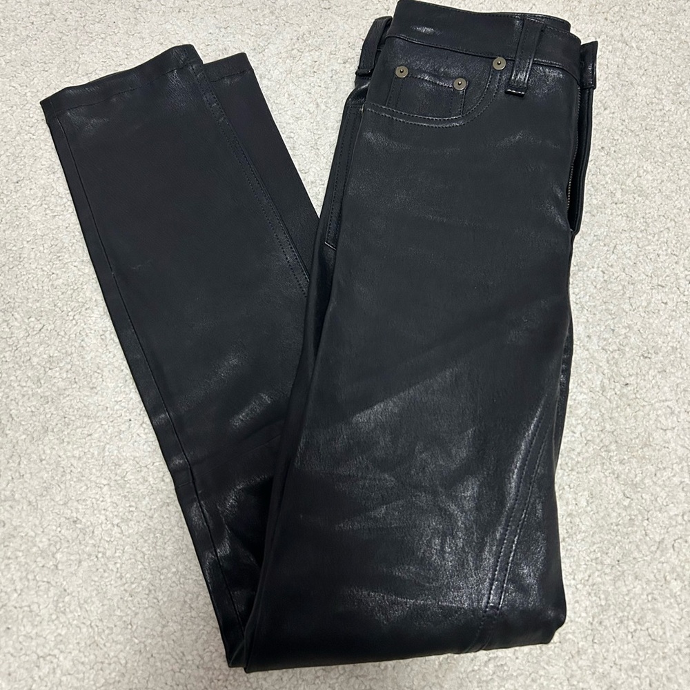 Rag & Bone Black Leather Jeans